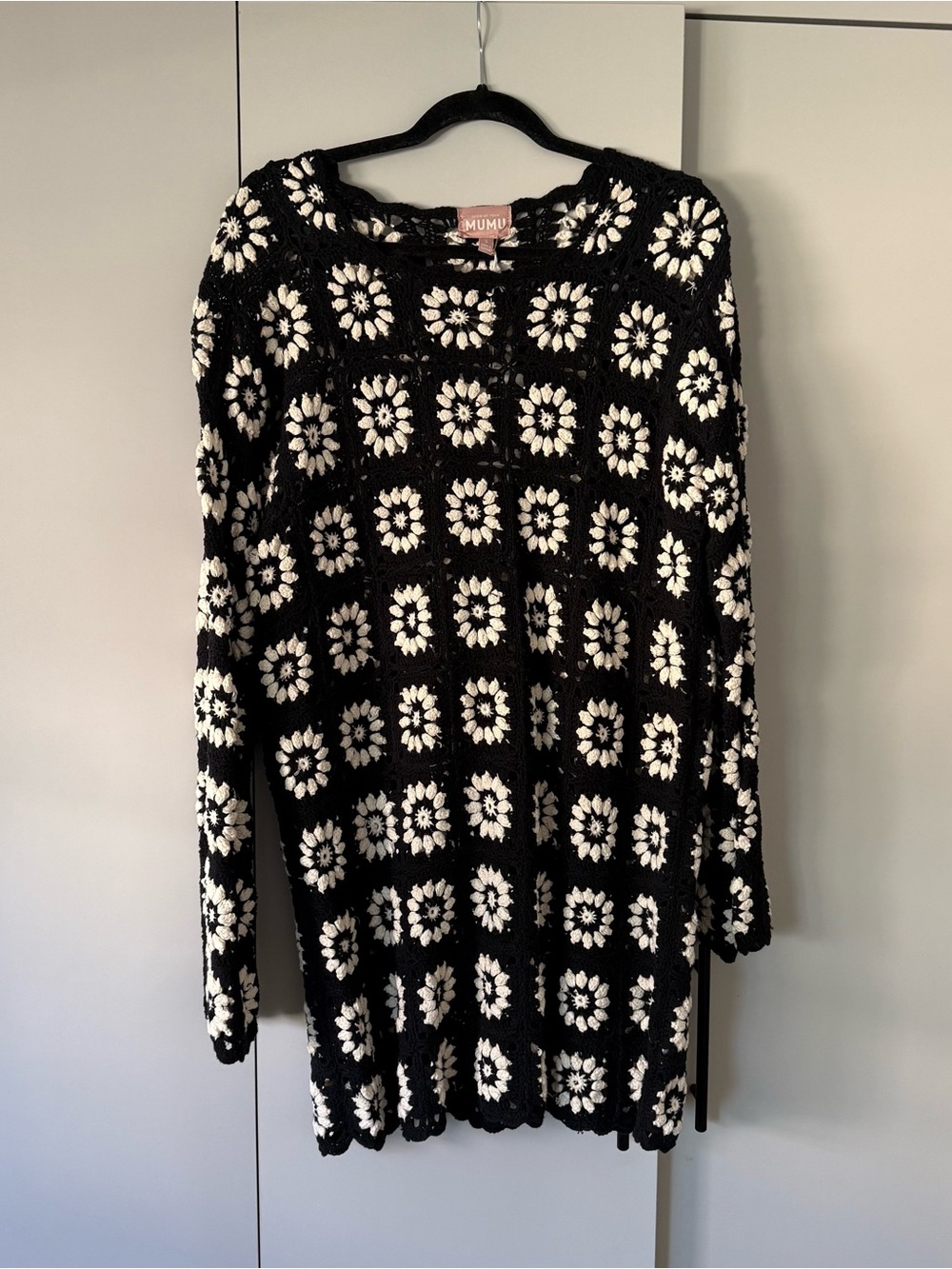 Show Me Your MuMu Crochet Granny Square Mini Dress NWT